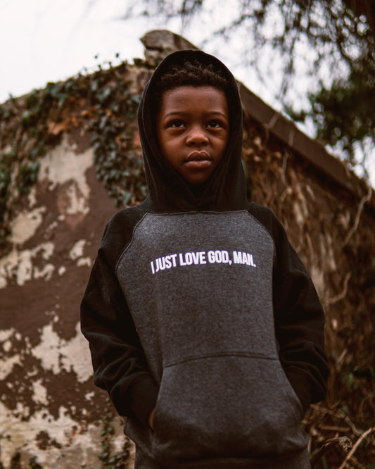 I Just Love God, Man. Kids Hoodie
