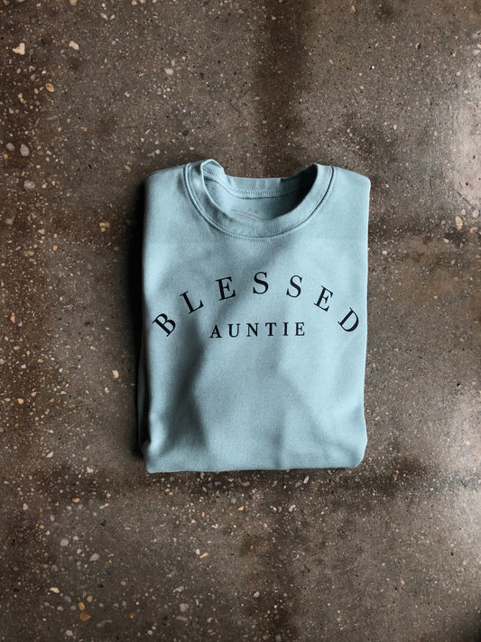 Blessed Auntie Adult Drop Shoulder Sweatshirt