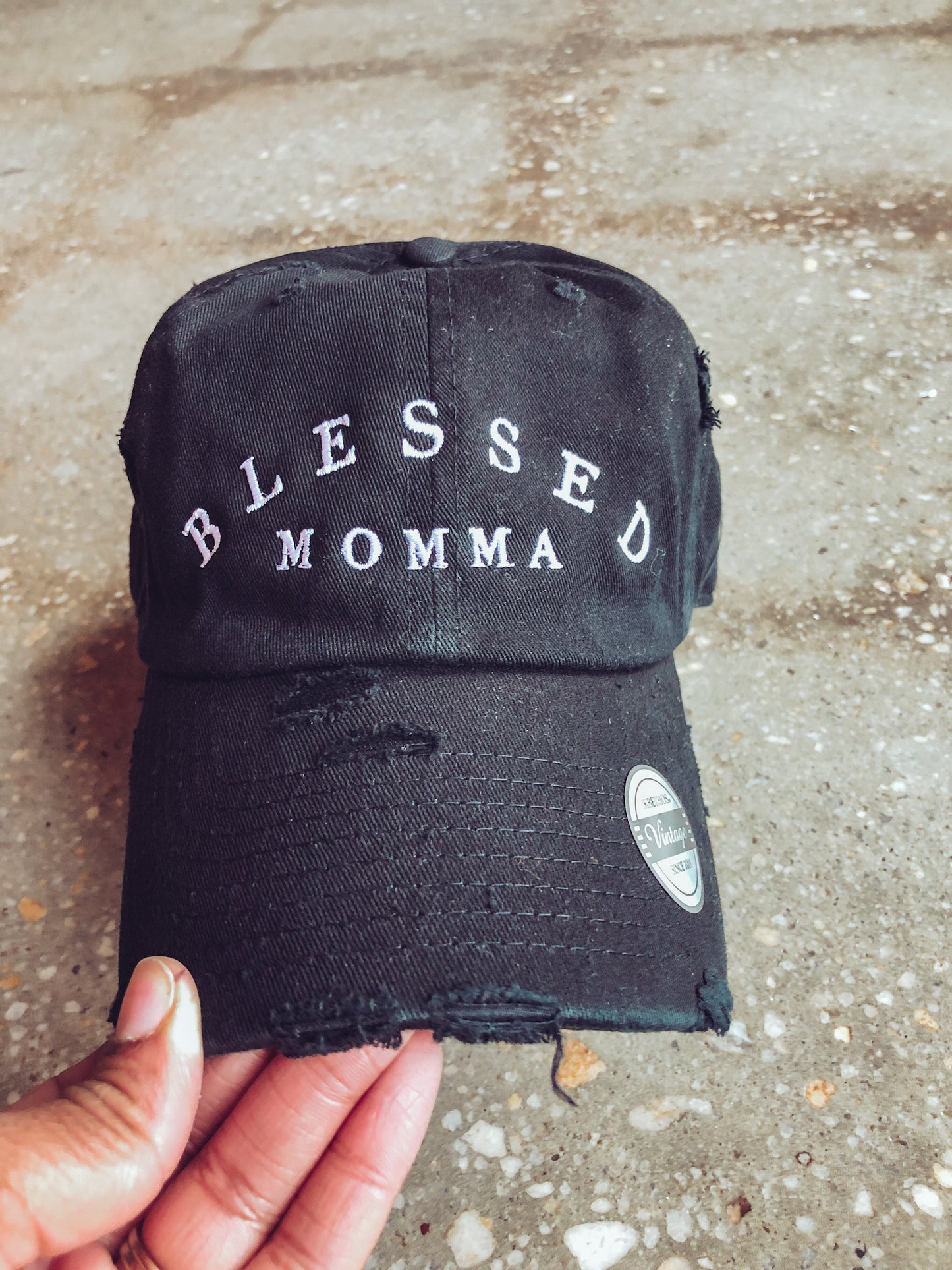 Blessed Momma Hat (Distressed)