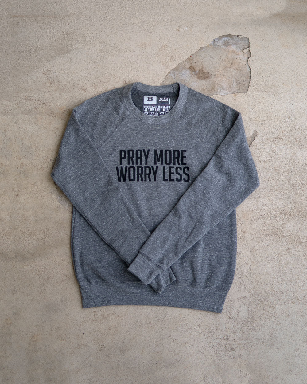 Pray More Worry Less Adult Drop Shoulder Sweatshirt