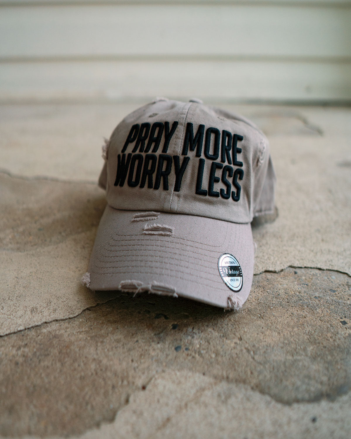 Pray More Worry Less Hat (Distressed)