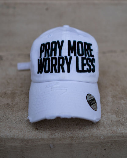Pray More Worry Less Hat (Distressed)