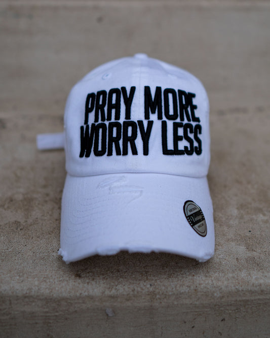 Pray More Worry Less Hat (Distressed)