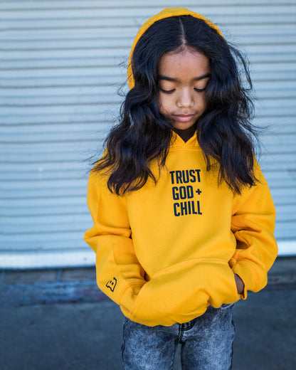 Trust God + Chill Kids Hoodie (Gold)