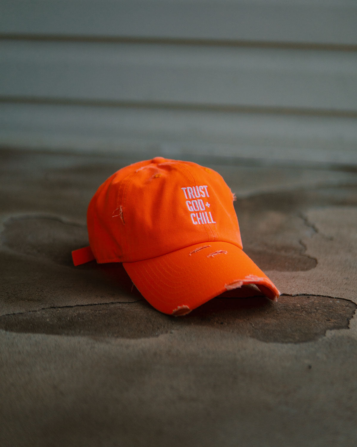 (Neon) Trust God and Chill Hat (Distressed)