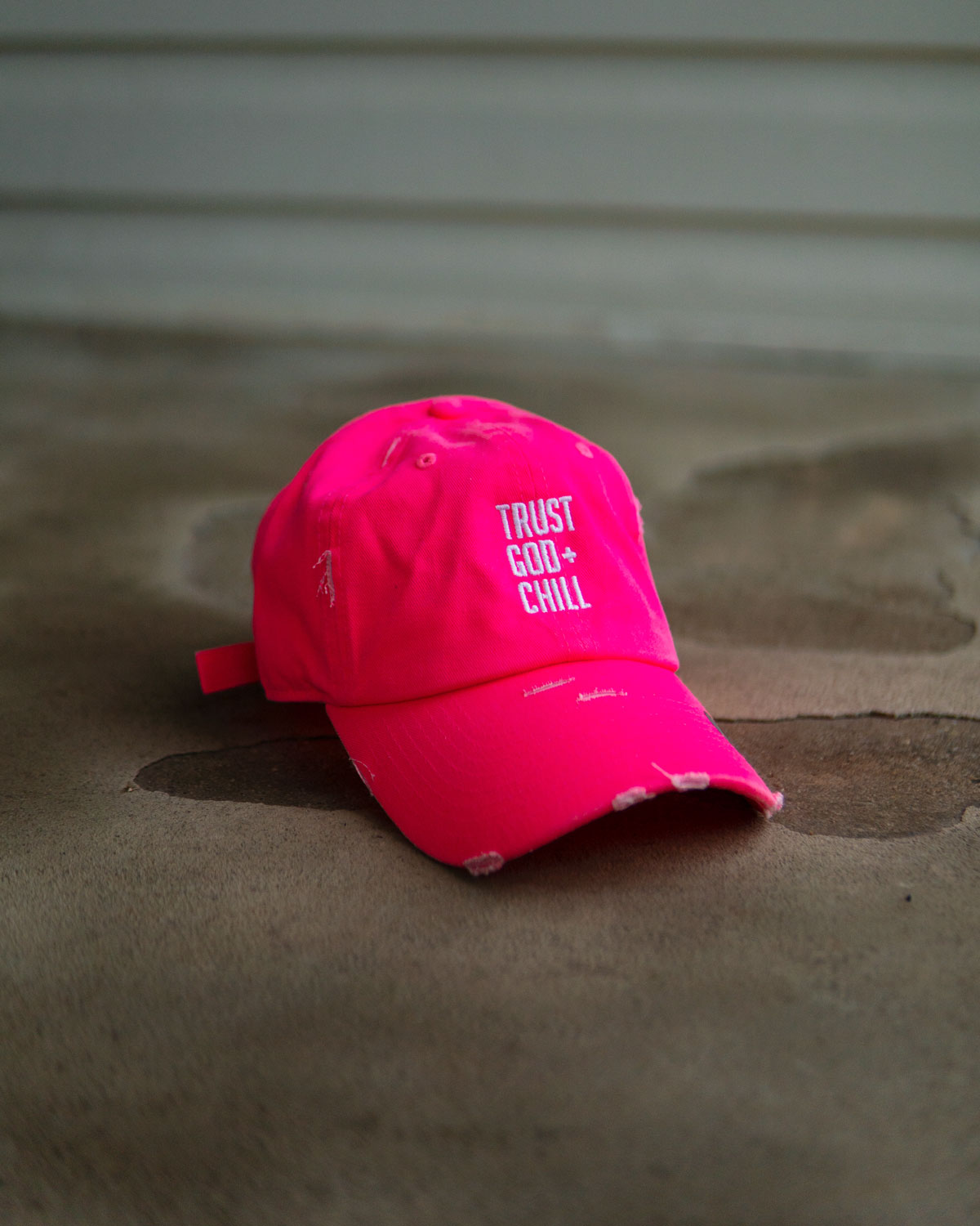 (Neon) Trust God and Chill Hat (Distressed)