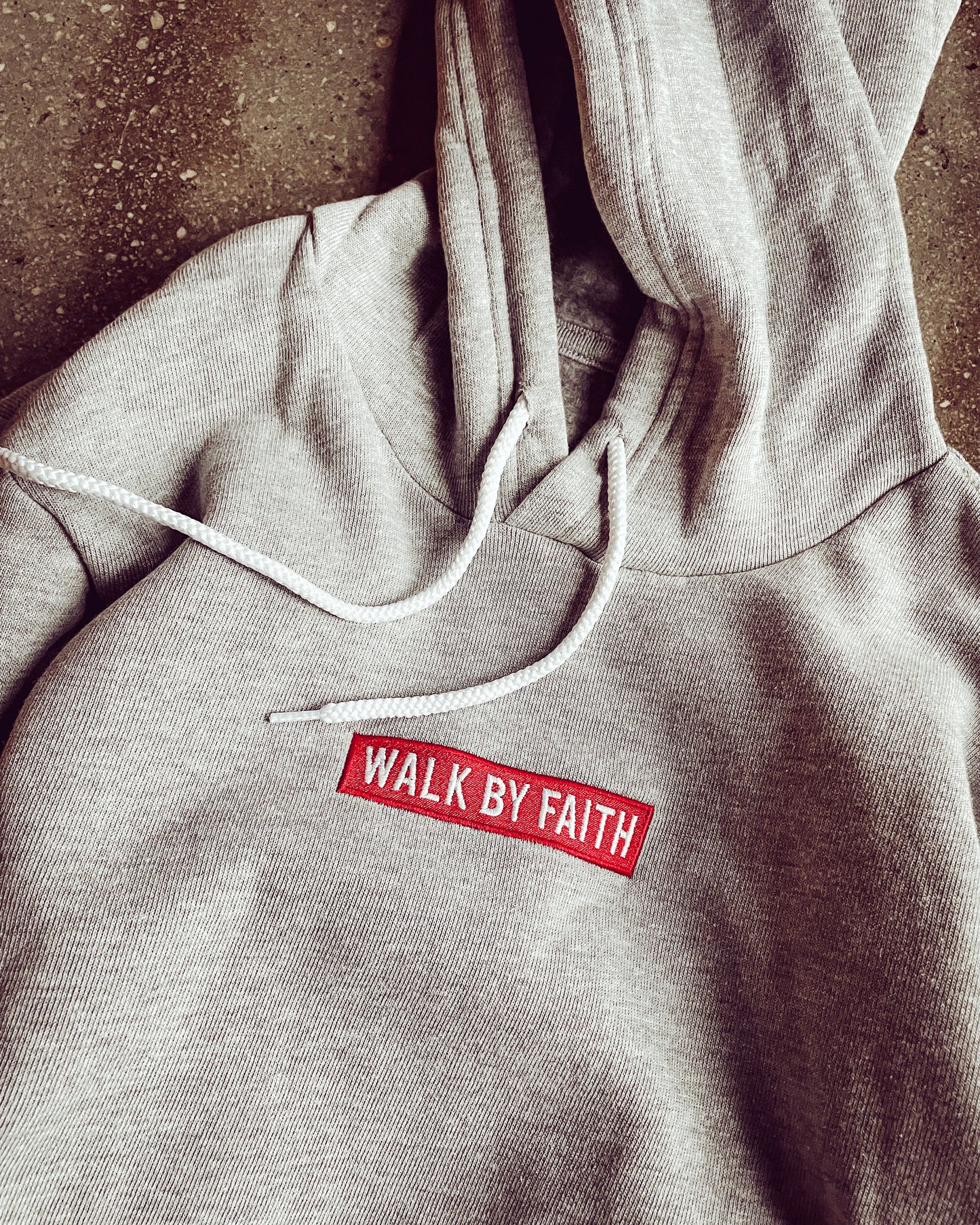 Walk By Faith Adult Embroidered Box Hoodie