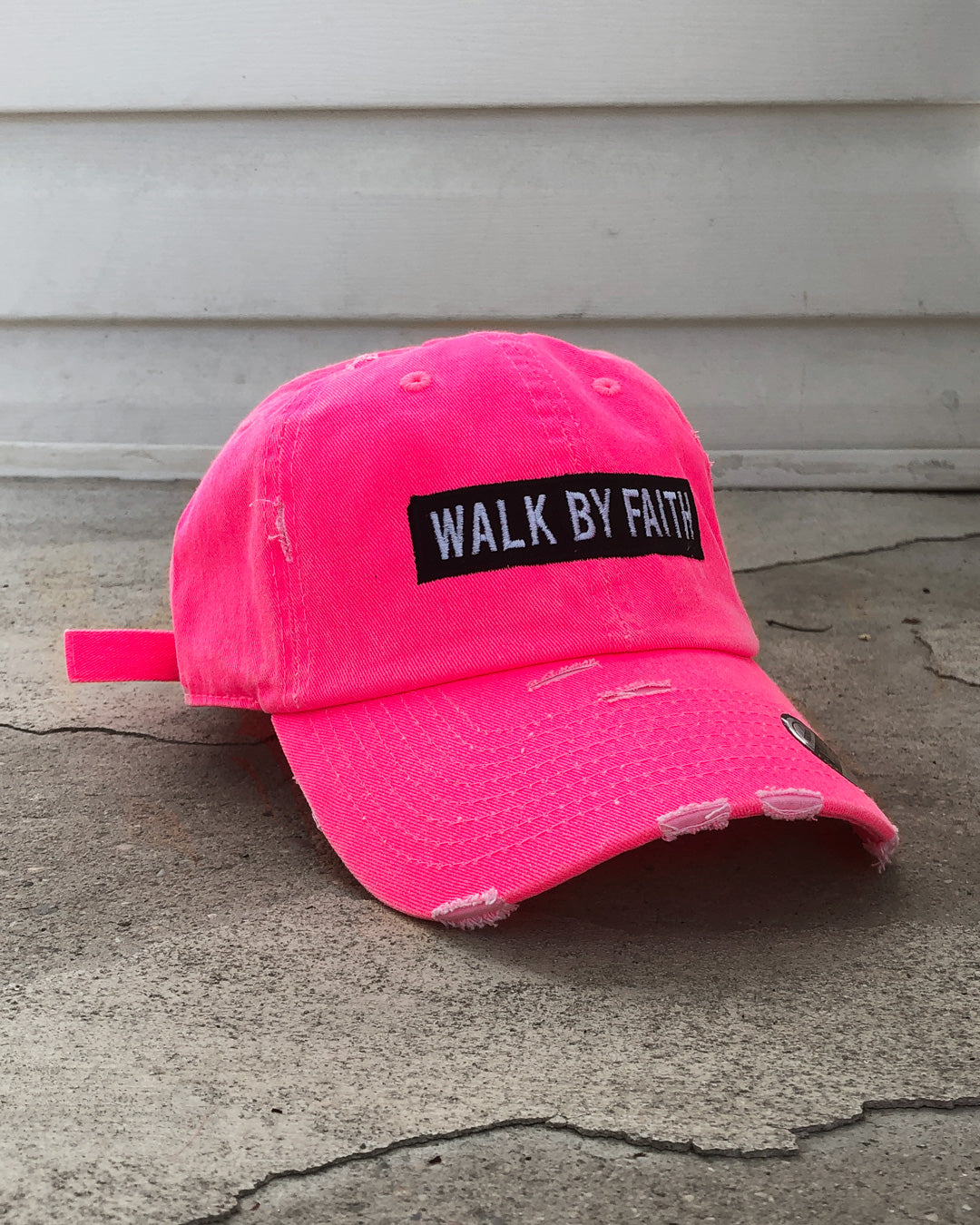 (Neon) Walk By Faith Hat (Distressed)